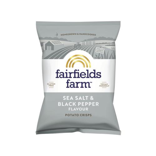 Fairfields Farm Crisps Salt & Black Pepper Crisps (Vegan) (GF) 40g x 36