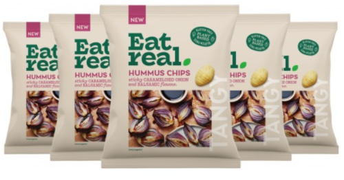 Eat Real Hummus Chips Caramelised Onion & Balsamic (GF) (Vegan) 40g x 18