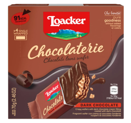Loacker Chocolaterie Dark Chocolate Wafer Bars pk 4