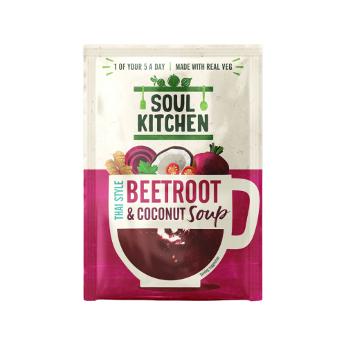 Soul Kitchen Thai Beetroot & Coconut Soup Sachets (Vegan) (GF) 25g x 12