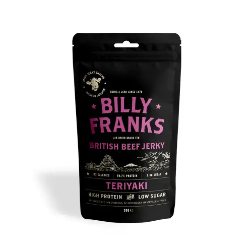 Billy Franks British Beef Jerky Teriyaki (GF) 30g x 3
