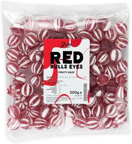 Just Treats Red Bulls Eyes Boiled Sweets 500g bag x 1