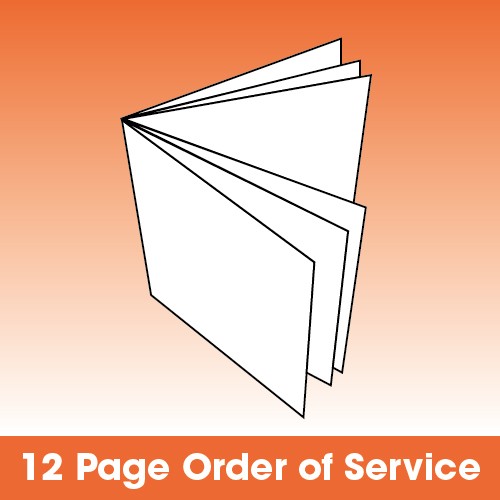 12 Page, A5 Finished Size, Order Of Service Printing