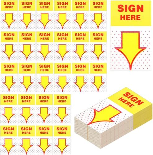 Index Flags Sign Here 25x45mm Yellow (Pack 50)