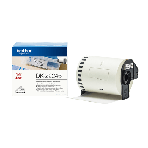 Brother Continuous Paper Roll Black on White 103mm x 30.48m DK-22246