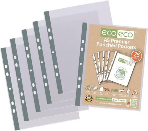 Eco Eco A5 Punched Pockets (90 micron) pk25
