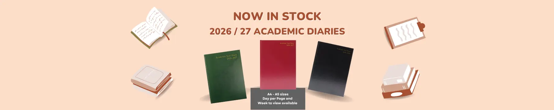 Academic Diaries Now in Stock