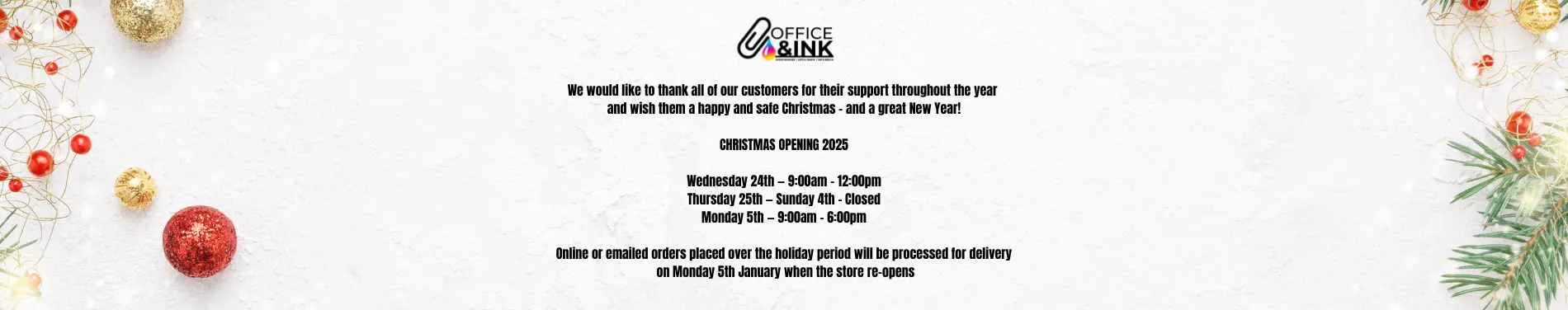 Christmas schedule 2025