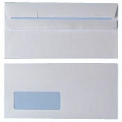 Envelopes White DL Window 90gsm Self Seal Pk1000