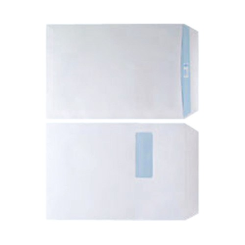 Envelopes White C4 Window 90gsm Self Seal P250
