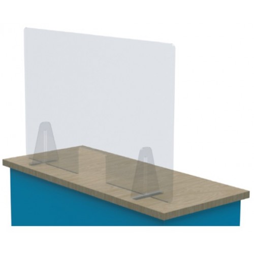 Defender Free Standing Acrylic Screen with cut out. 600 x 1600.