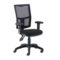 Versi 2 Lever Mesh Operator Chair 1D Adjustable Arms Black