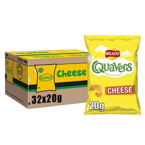Walkers Quavers Cheese Snacks Crisps 20g Pack 32 Food & Groceries 274970 Active Group  | Business Supplies. Workwear. Furniture. Promotional Merchandise. Business Technology