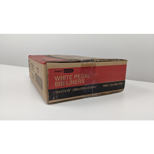 White Light Duty Pedal Bin Liners 11x17x18inch 1000pcs