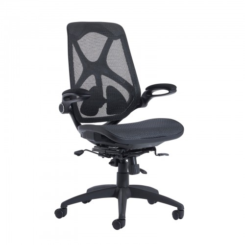 Ex-Display Napier high mesh back operator chair with mesh seat - black