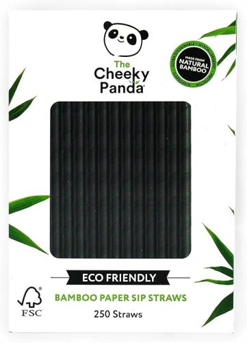 The Cheeky Panda Bamboo Black  Paper Cocktail Straws Pack 250