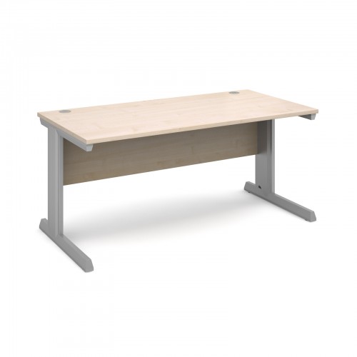 Ex-Display Vivo straight desk 1600mm x 800mm - silver frame and maple top