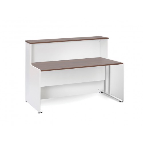 Ex-Display Welcome Maestro 25 Reception Desk 1462x890mm White Body/Walnut Top
