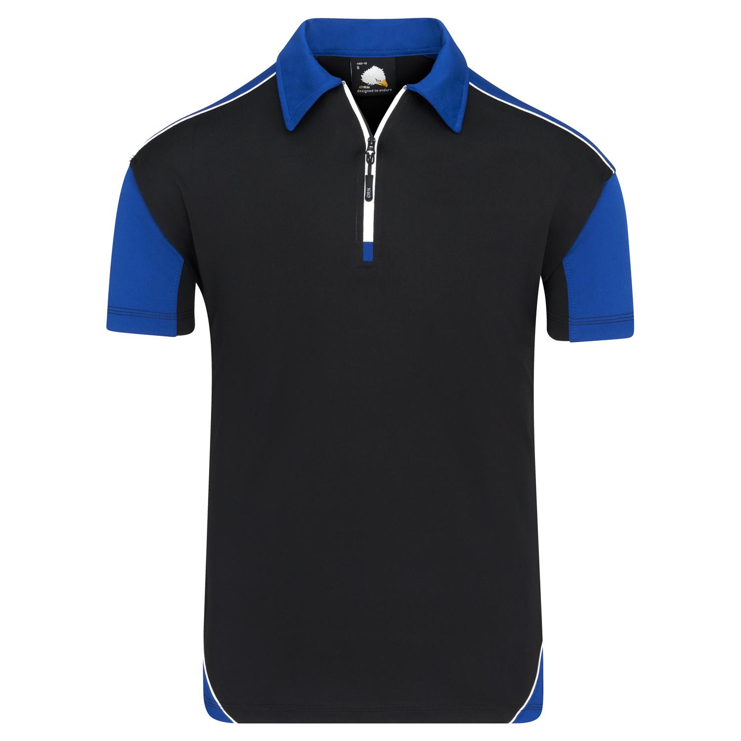 Fireback Wicking Poloshirt - Black - Royal - L Short Sleeve Polos 1183.BKRY.L Active Group  | Business Supplies. Workwear. Furniture. Promotional Merchandise. Business Technology