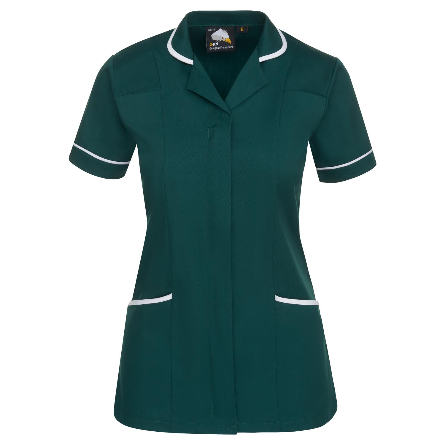 Florence Classic Tunic - Bottle - White - 8 Tunics 8600.BGWH.8 Active Group  | Business Supplies. Workwear. Furniture. Promotional Merchandise. Business Technology