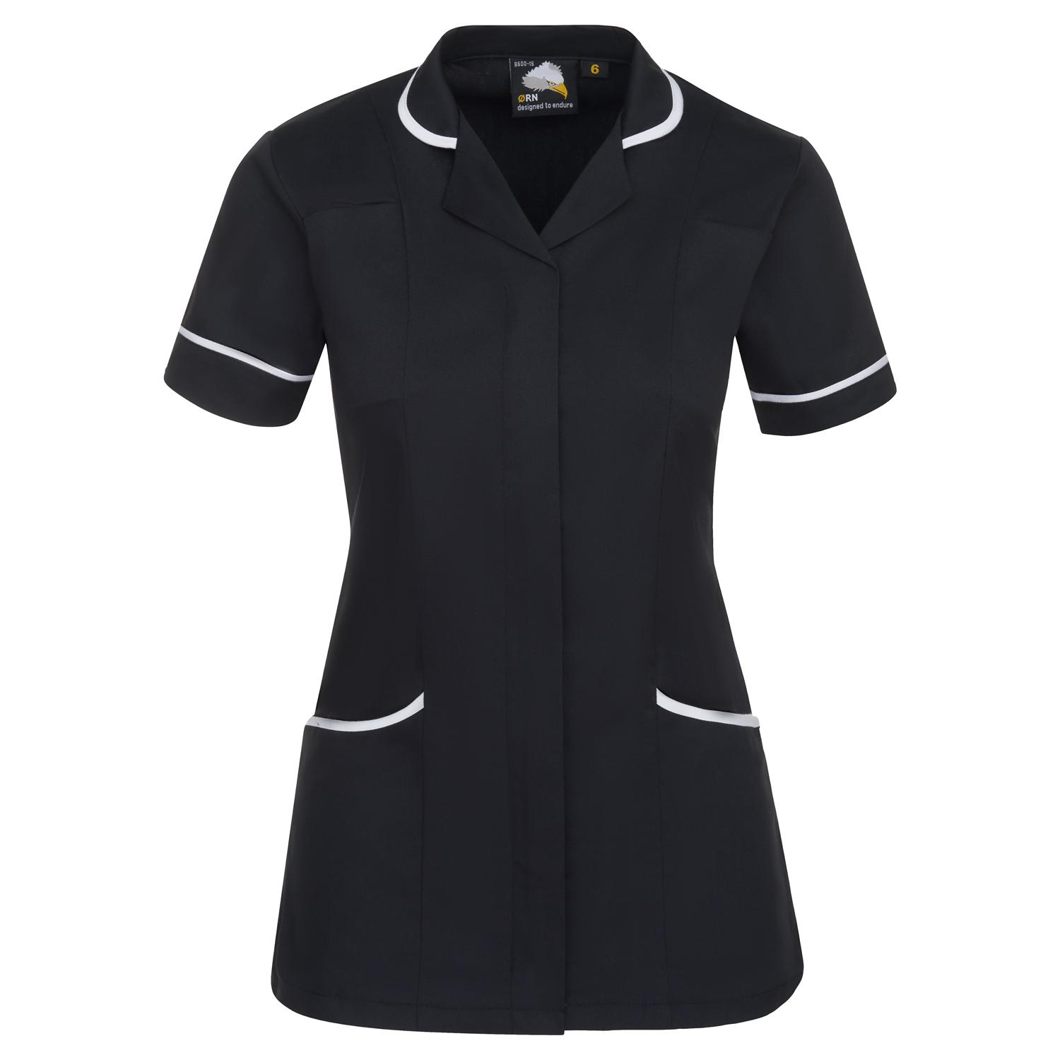 Florence Classic Tunic - Black - White - 26 Tunics 8600.BKWH.26 Active Group  | Business Supplies. Workwear. Furniture. Promotional Merchandise. Business Technology