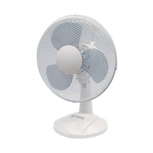 Q-Connect 12 Inch/305mm Desk Fan White KF00405 Fans KF00405 Active Group  | Business Supplies. Workwear. Furniture. Promotional Merchandise. Business Technology