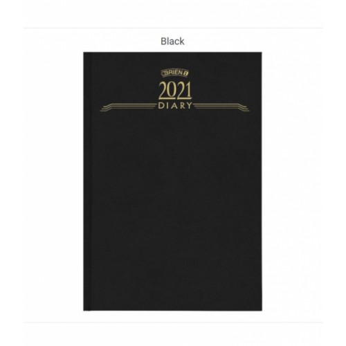 OBrien A51 Day per Page Hardback Diary 2021 App Black CD1