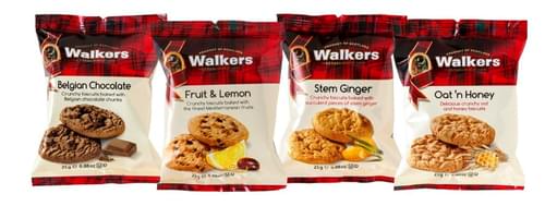 WALKERS MINI PACK ASST BISCUITS PK100