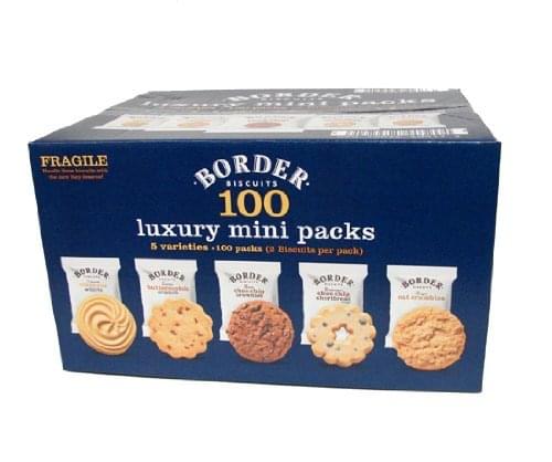 BORDER BISCUITS 100 MINI PACKS 5 VARIETIES