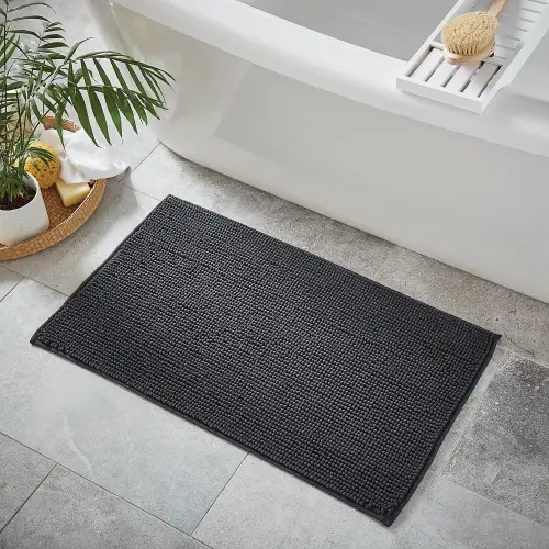 Grey shower mat 45x75cm