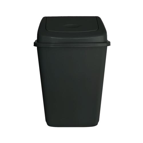 60L Black swing bin
