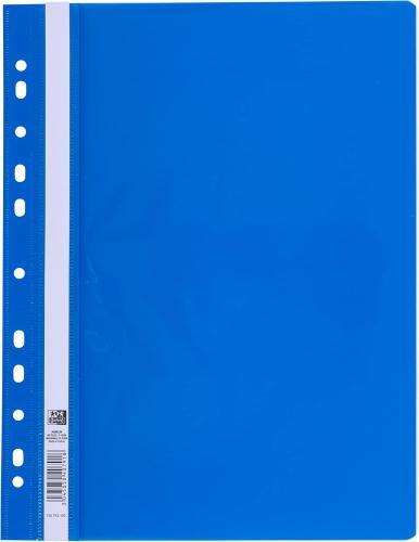 Oxford A4 Blue Plastic 11 Hole Punched File Folder pk 25