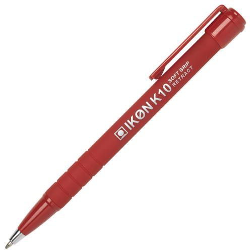 IKON K10 SOFT GRIP RETRACT BALLPEN RED (Box of 12)