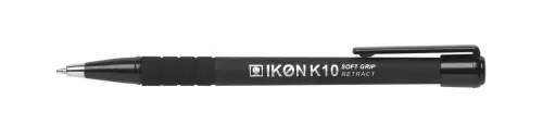 IKON K10 SOFT GRIP RETRACT BALLPEN BLK (Box of 12)