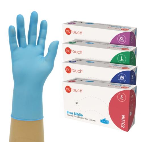 Nutouch Blue Nitrile Powder free Box 100 Medium