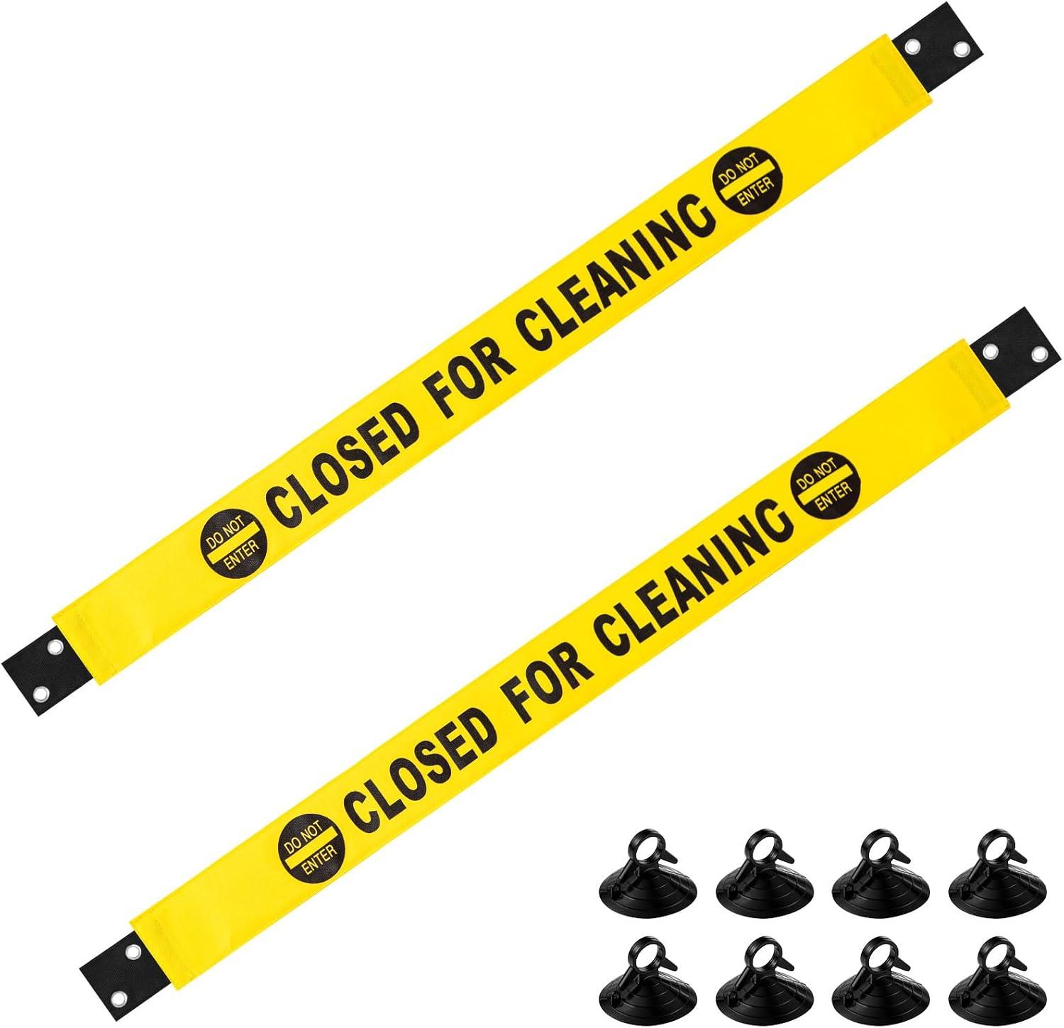 2 piece Closed for Cleaning Sign with Magnetic Ends Nylon