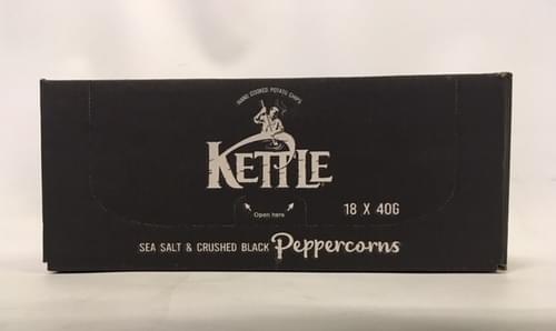KETTLE Chips Sea Salt & Black Pepper PK18