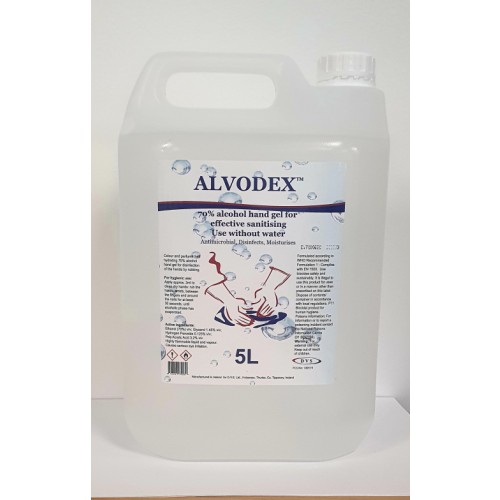 Alvodex 70% Hand Sanitiser Gel 5 Litre Drum
