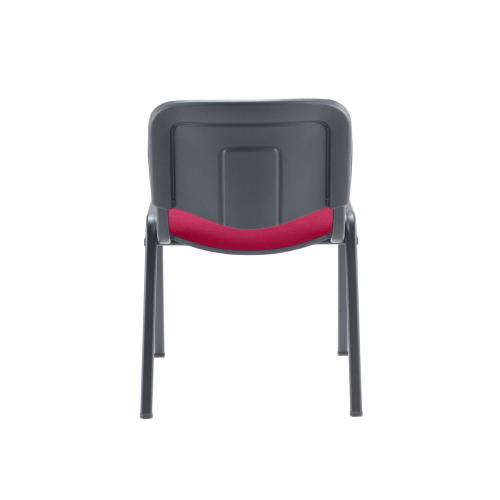Back view of the Club Chair with cushioned backrest and robust black frame.