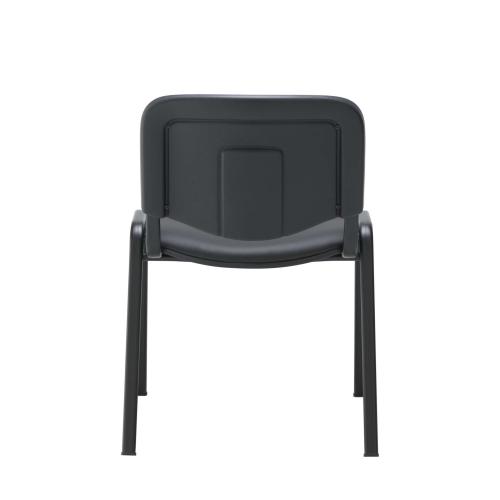 Rear view of the Club Chair showing the solid cushioned backrest and sturdy black frame.