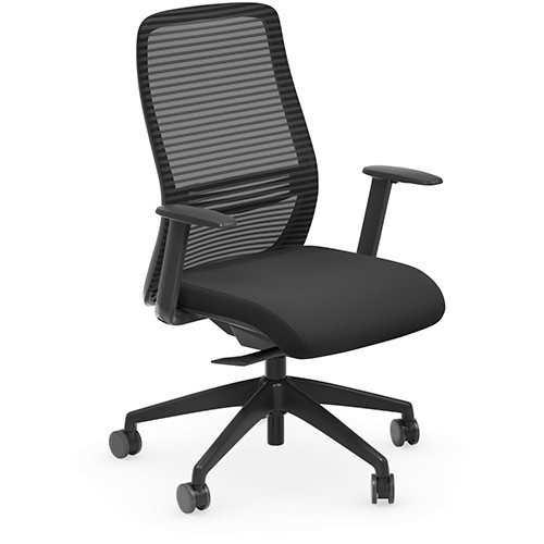NV Posture Office Chair with Contoured Mesh Back and Adjustable Lumbar Support Black