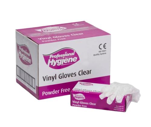 Vinyl Clear Powder Free Gloves XL, L, M, S (100 per pack)