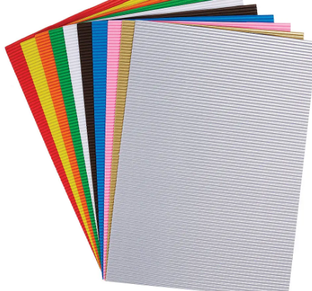 A4 Coloured Card 160gsm Corrugated Assorted (10 Pack)
