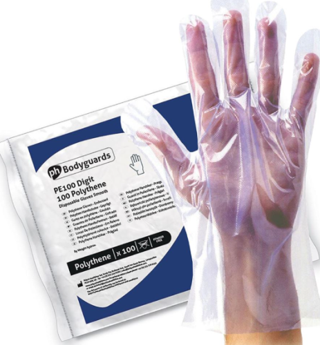 Clear Polythene Gloves PE100 (Pack of 100)