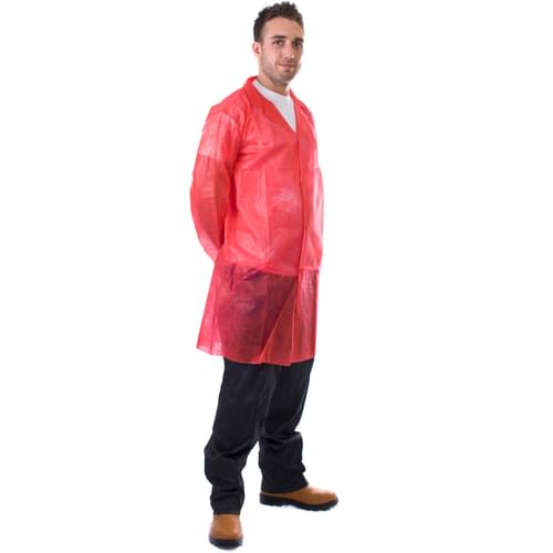 Red N/W Vis Coat Velcro 4XL - 50pieces