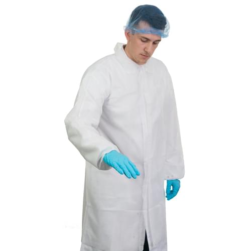 N/W Vis Coat White with elasticated cuffs - Xlarge