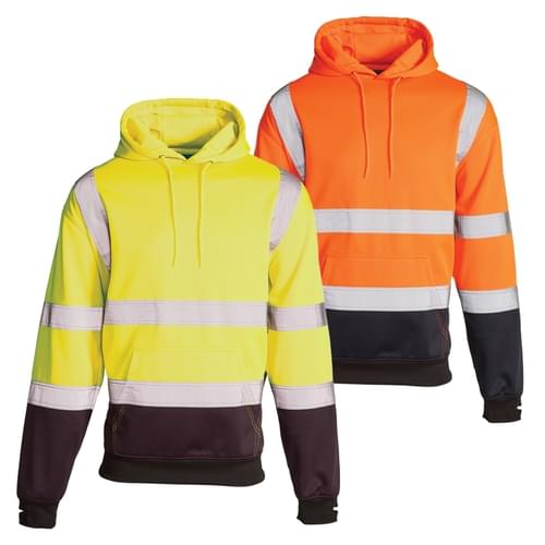 HI VIS 2 TONE HOODIE YELLOW/NAVY-XLarge-20 PCS