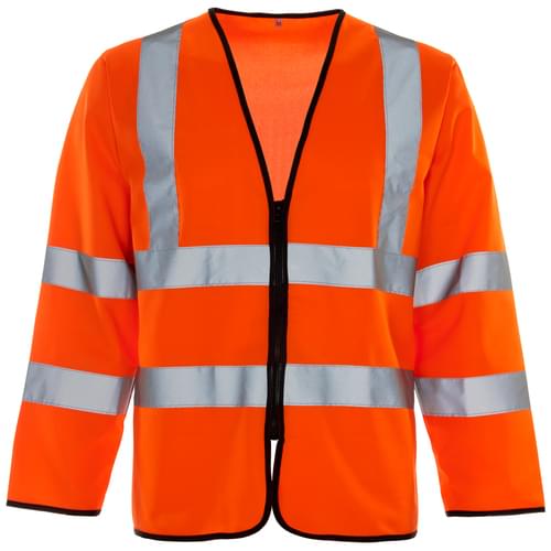 HV Long Zipped Orange Vest - Medium