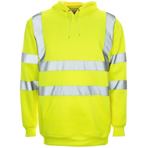 HV Yellow Hodded pull over - Large