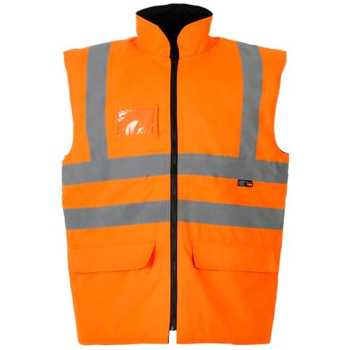 HV Interactive Reversible Twill Lined Bodywarmer Orange - 4XL